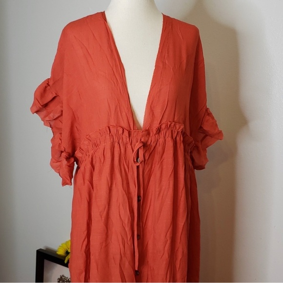 Sands Ruffled Beach Wear Maxi Coverup Dress Size Large - Picture 13 of 16